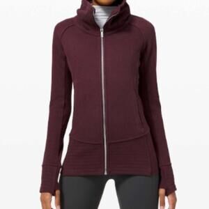 Lululemon Radiant Jacket II Womens 10 Cassis Plum Cotton Fleece